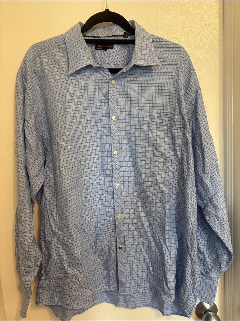 Ben Sherman Light Blue Checked Dress Shirt